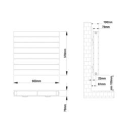 Flomasta  578mm x 600mm 2211BTU White Horizontal Designer Radiator