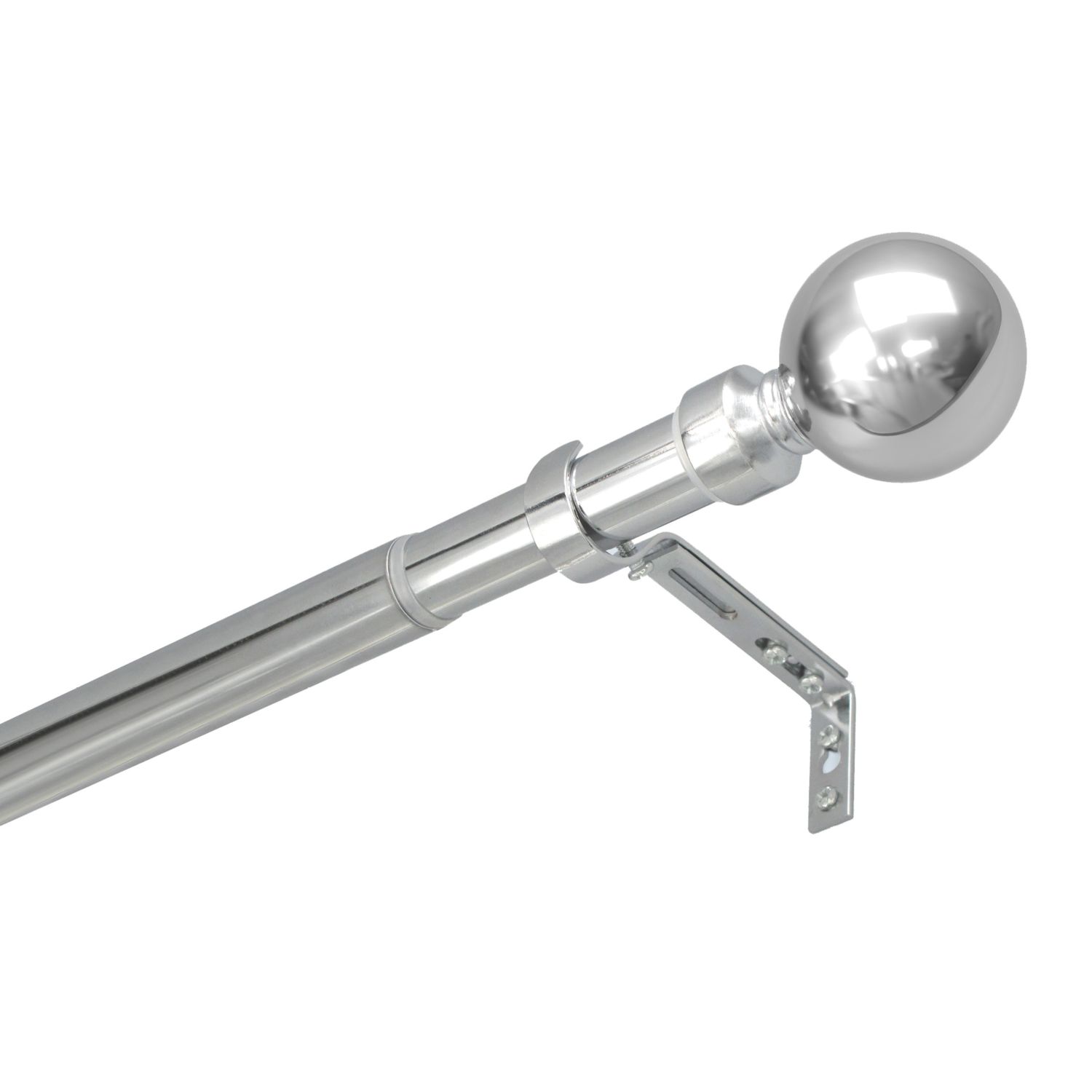 Renaissance Polished Chrome Curtain Pole 28/25mm x 180-340cm (477CK)