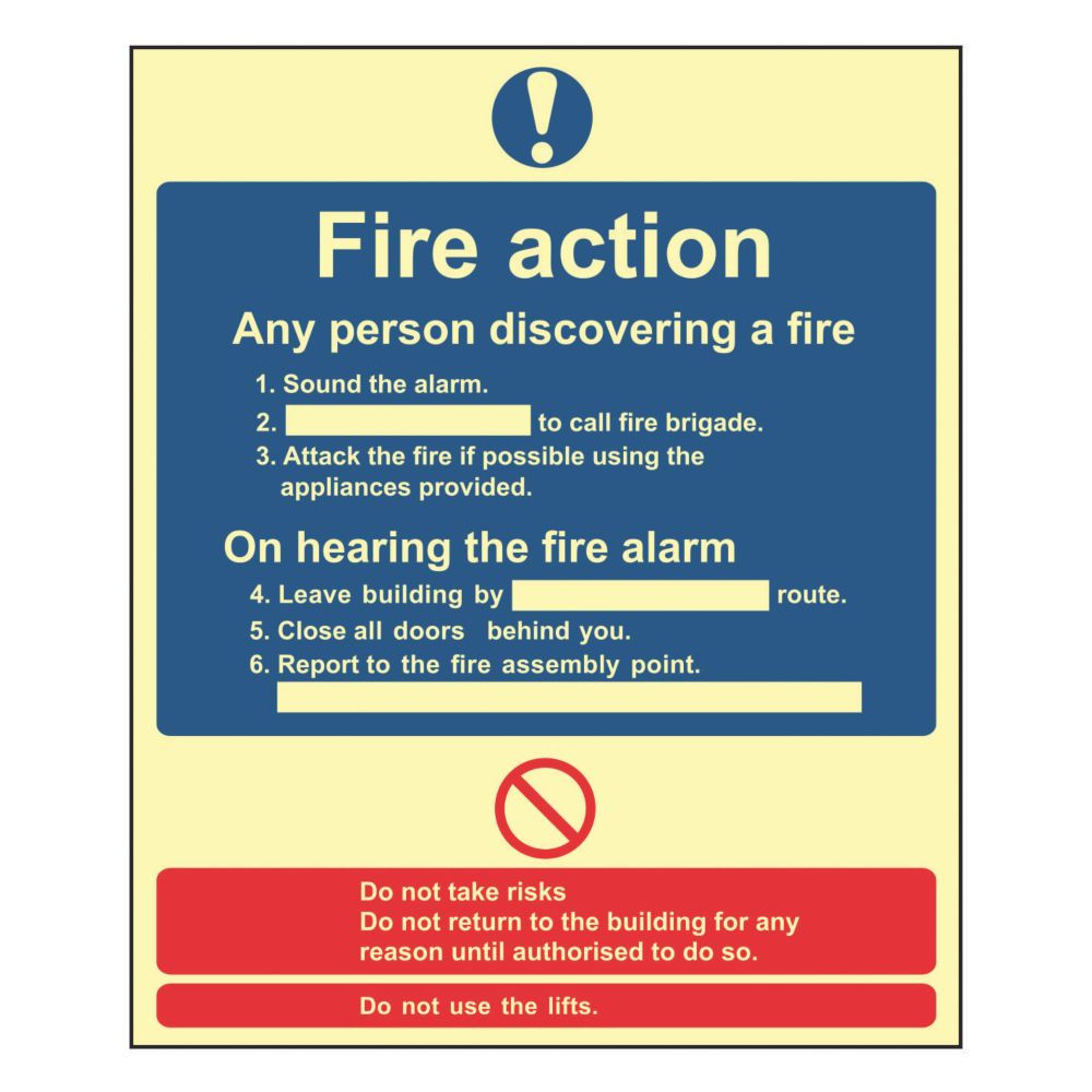 Fire Action Notices, Fire Safety Signs