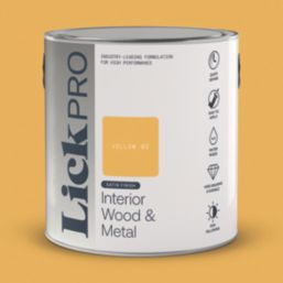 LickPro 2.5Ltr Yellow 02 Satin Water-Based Trim Paint