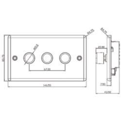 Knightsbridge  3-Gang 2-Way LED Intelligent Dimmer Switch  Polished Chrome