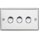 Knightsbridge  3-Gang 2-Way LED Intelligent Dimmer Switch  Polished Chrome