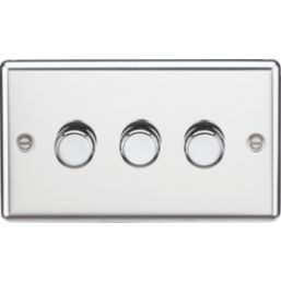 Knightsbridge  3-Gang 2-Way LED Intelligent Dimmer Switch  Polished Chrome