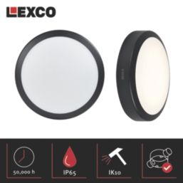Lexco Pegasi Indoor Maintained or Non-Maintained Emergency Round LED Bulkhead Black 19W 1200-1900lm