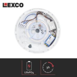 Lexco Pegasi Indoor Maintained or Non-Maintained Emergency Round LED Bulkhead Black 19W 1200-1900lm
