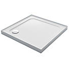 Mira Flight Low Corner Waste Square Shower Tray with 4 Upstands White 760 x 760 x 40mm