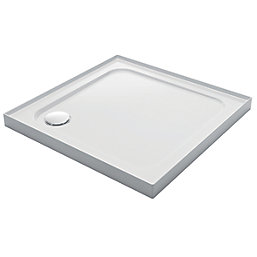 Mira Flight Low Corner Waste Square Shower Tray with 4 Upstands White 760mm x 760mm x 40mm