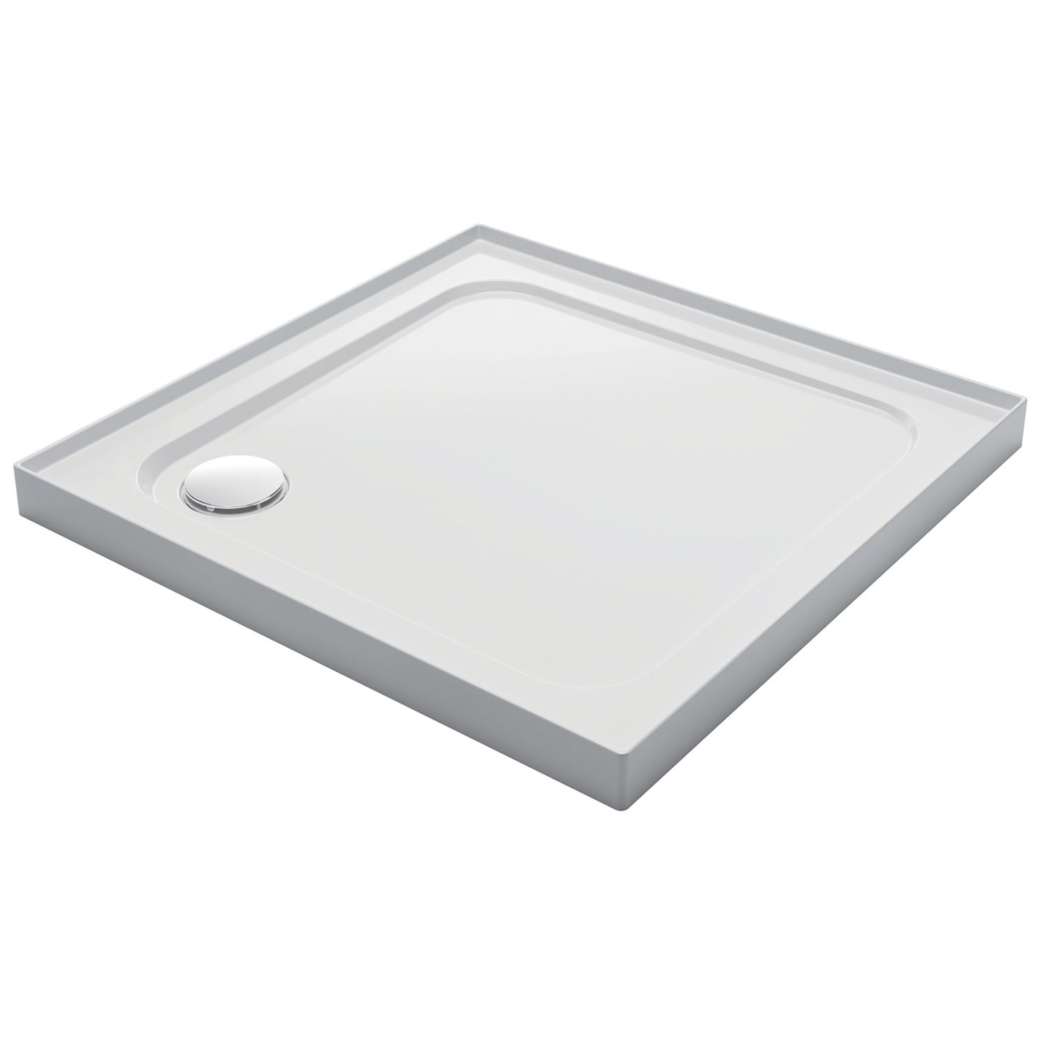 Mira Flight Low Corner Waste Square Shower Tray with 4 Upstands White 760mm x 760mm x 40mm (477RX)