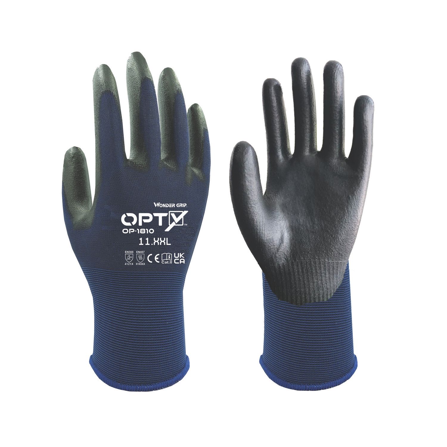 Wonder Grip OP-1810 Opty General Handling Gloves Blue 2X Large (477VJ)