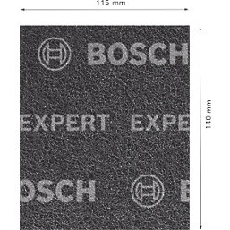 Bosch Expert N880 120-Grit Multi-Material Fleece Pads 140mm x 115mm Black 2 Pack