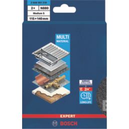 Bosch Expert N880 Multi-Material Fleece Pads 140mm x 115mm Black 2 Pack