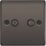 British General Nexus Metal 1-Gang Duplex TV Socket Black Nickel