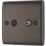 British General Nexus Metal 1-Gang Duplex TV Socket Black Nickel