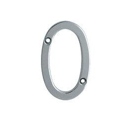 Fab & Fix Door Numeral 0 Polished Chrome 80mm