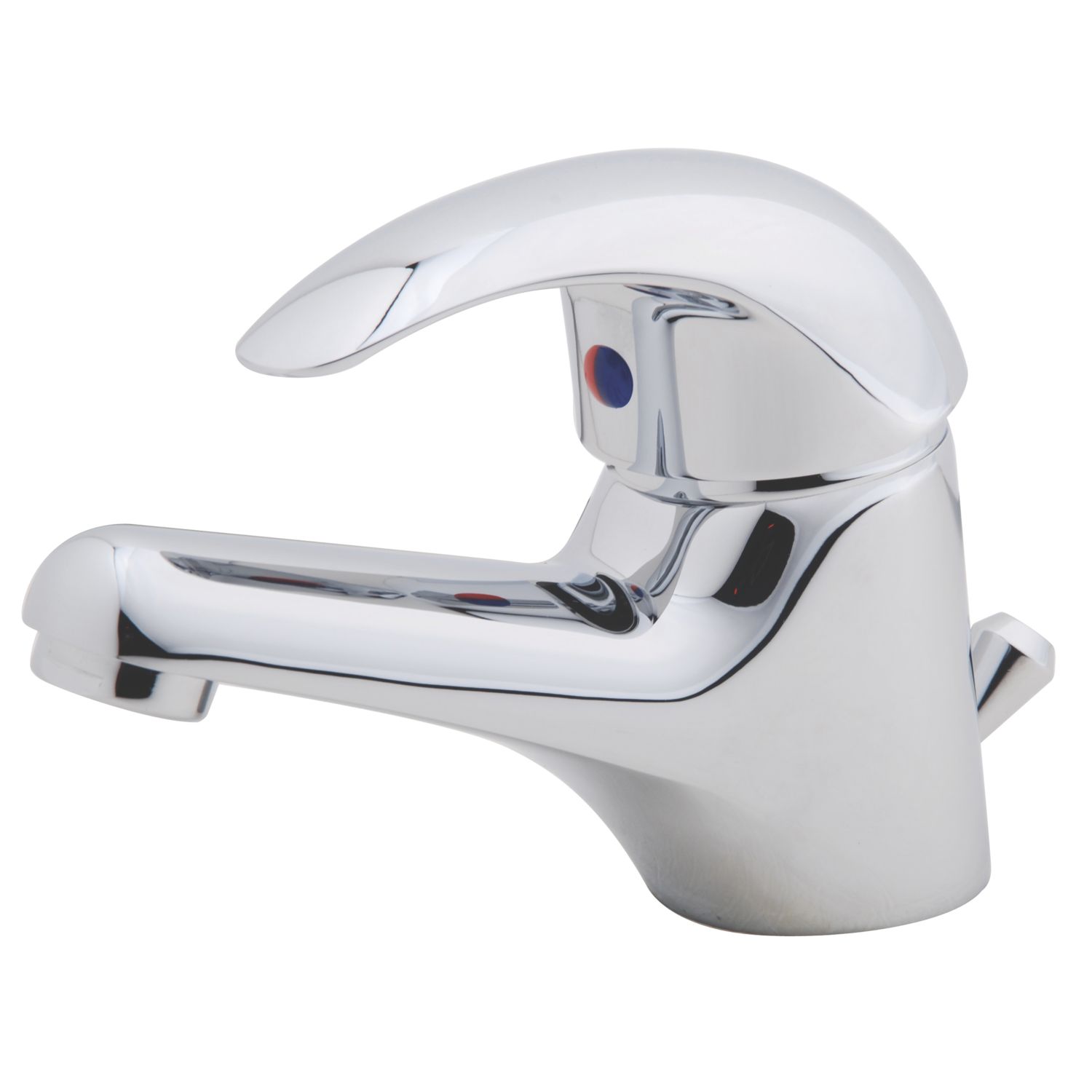 Swirl Conventional Chrome 111mm Cloakroom Lever Mono Basin Mixer Tap With Pop-Up Waste (47868)