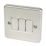 Hager Sollysta WRPS32BSW 10AX 1-Gang 1-Way Light Switch  Brushed Steel with White Inserts