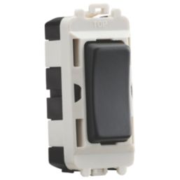 Knightsbridge  20AX Grid SP Centre Off Control Switch Anthracite