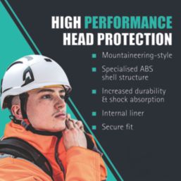 JSP EVO ALTA Dualswitch Safety Helmet with Chinstrap White