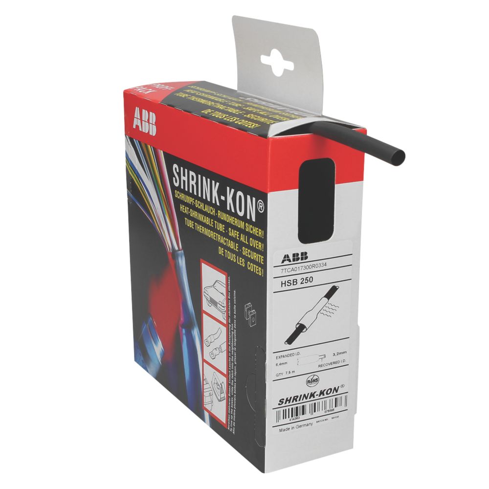 CED HSB125B Black Heat Shrink Tubing 3.2mm x 11.5m