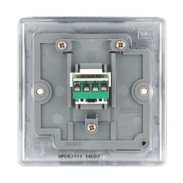British General Nexus Metal 1-Gang RJ11 Telephone / Data Socket Polished Chrome