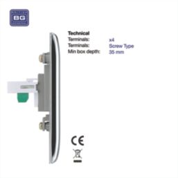 British General Nexus Metal 1-Gang RJ11 Telephone / Data Socket Polished Chrome