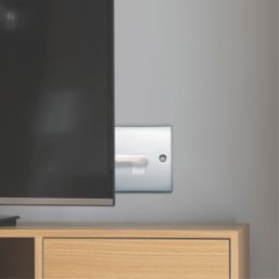 British General Nexus Metal 1-Gang RJ11 Telephone / Data Socket Polished Chrome