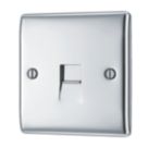 British General Nexus Metal 1-Gang RJ11 Telephone / Data Socket Polished Chrome