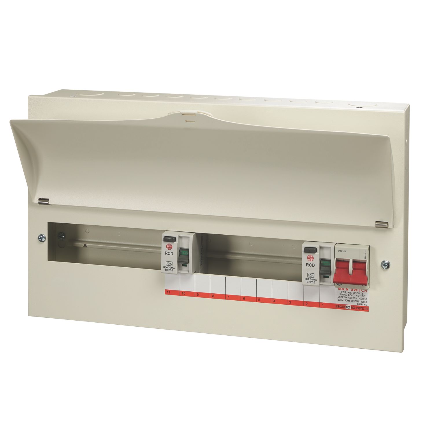 Wylex 21-Module 15-Way Part-Populated Dual RCD Consumer Unit (478JK)
