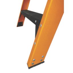 Werner Fibreglass 2.13m 6 Step Platform Step Ladder With Handrail