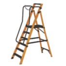 Werner Fibreglass 2.13m 6 Step Platform Step Ladder With Handrail