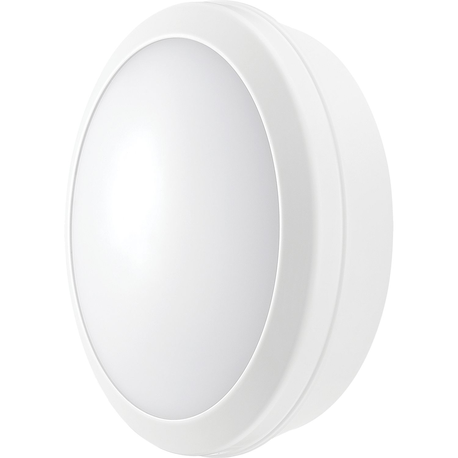 Luceco Atlas Indoor & Outdoor Round LED Bulkhead With Microwave Sensor White 21W 2100lm (478JX)