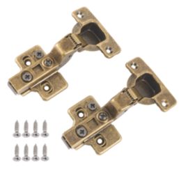 Eclipse 3D Adjustable Soft Close Steel 105° Inset Antique Bronze Cabinet Hinges 62mm 2 Pack