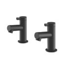 Refurb Swirl Bonda Black 170mm Deck Mounted Lever 2 Tap Holes Bath Pillar Tap