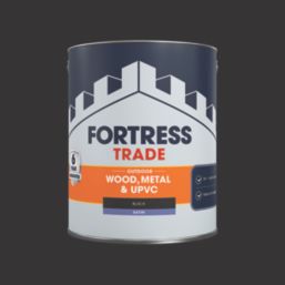 Fortress Trade  Satin Black Emulsion Multi-Surface Paint 2.5Ltr