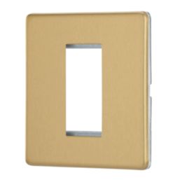 Contactum Lyric 1-Module Modular Faceplate Brushed Brass