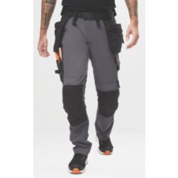 Snickers 6271 Full Stretch Work Trousers Steel Grey/Black 39" W 32" L