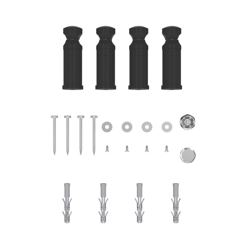 Flomasta 1000mm x 600mm 1760BTU Black Flat Towel Radiator Screwfix