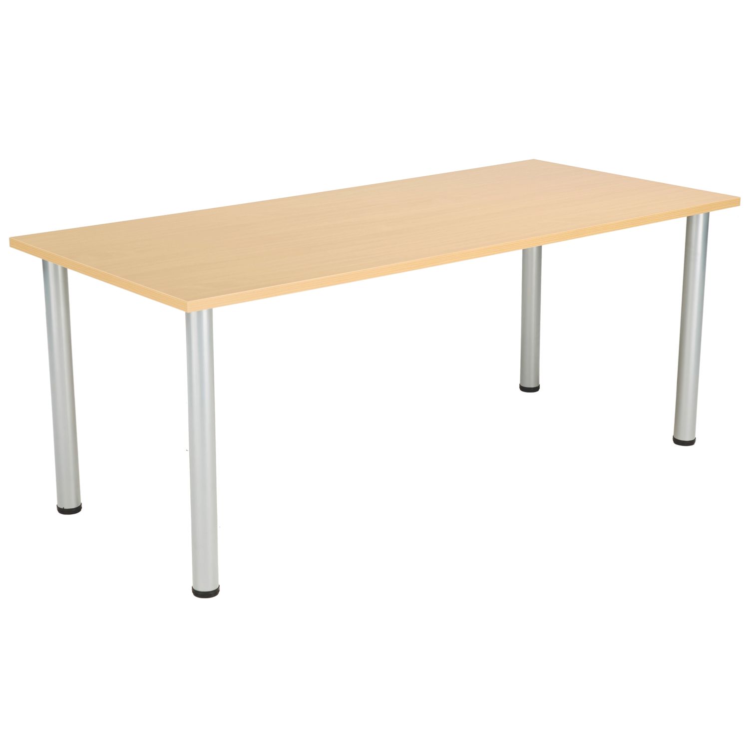 TC Group One Fraction Plus Rectangular Meeting Table Nova Oak/Silver 1800mm x 800mm (478TT)