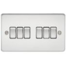 Knightsbridge  10AX 6-Gang 2-Way Light Switch  Polished Chrome