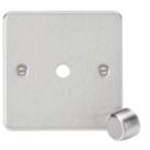Knightsbridge Flat Plate 1-Gang Modular Dimmer Switch Brushed Chrome