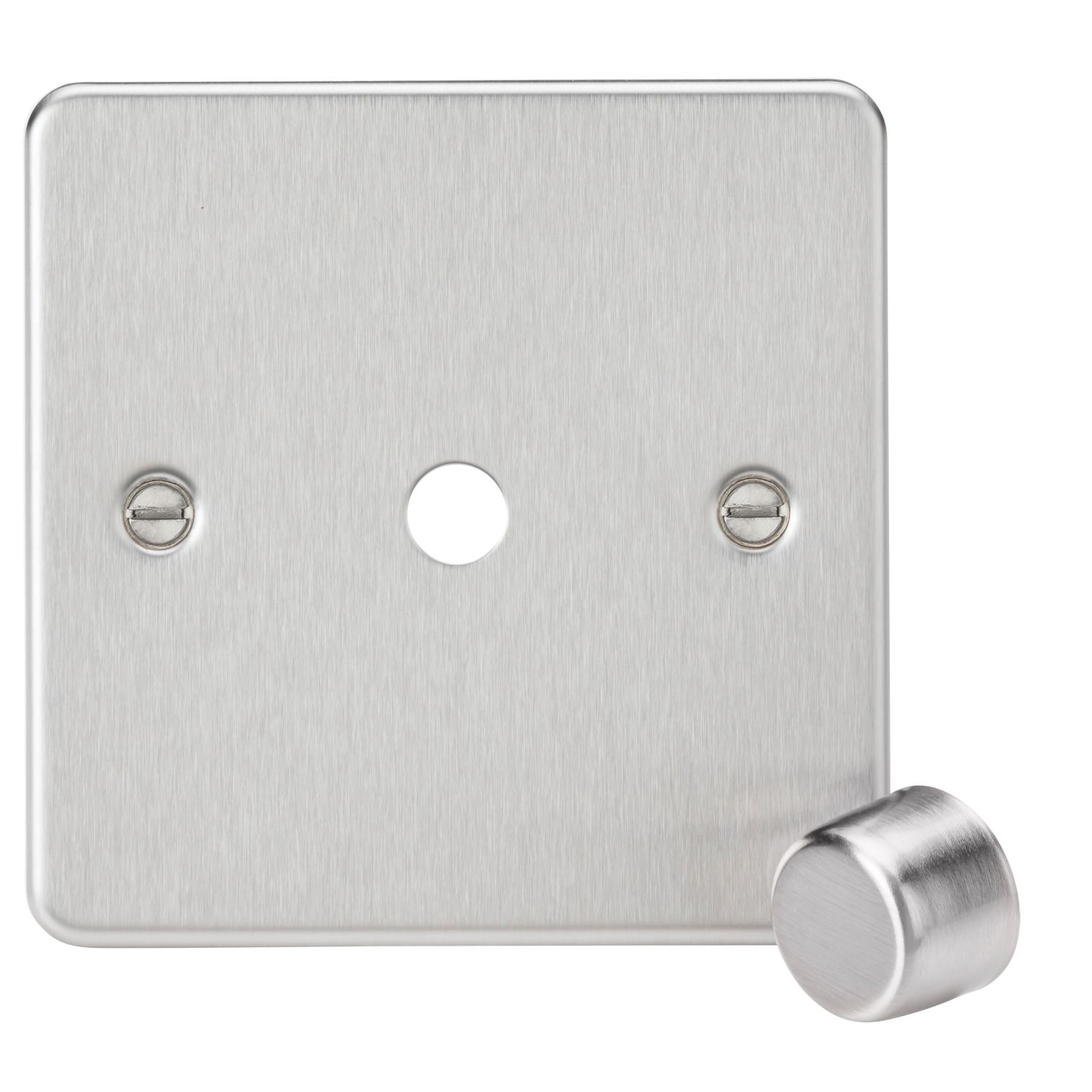 Knightsbridge Flat Plate 1-Gang Modular Dimmer Switch Brushed Chrome (478YA)