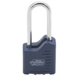 Burg-Wachter Sapphire   Long Shackle  Laminated Padlock Blue 40mm