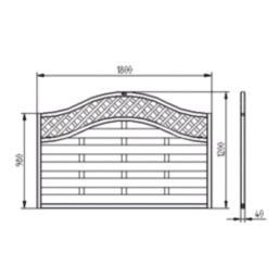 Forest Prague  Lattice Curved Top Fence Panels Natural Timber 6' x 4' Pack of 7