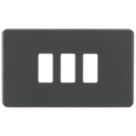 Knightsbridge  3-Module Grid Faceplate Anthracite
