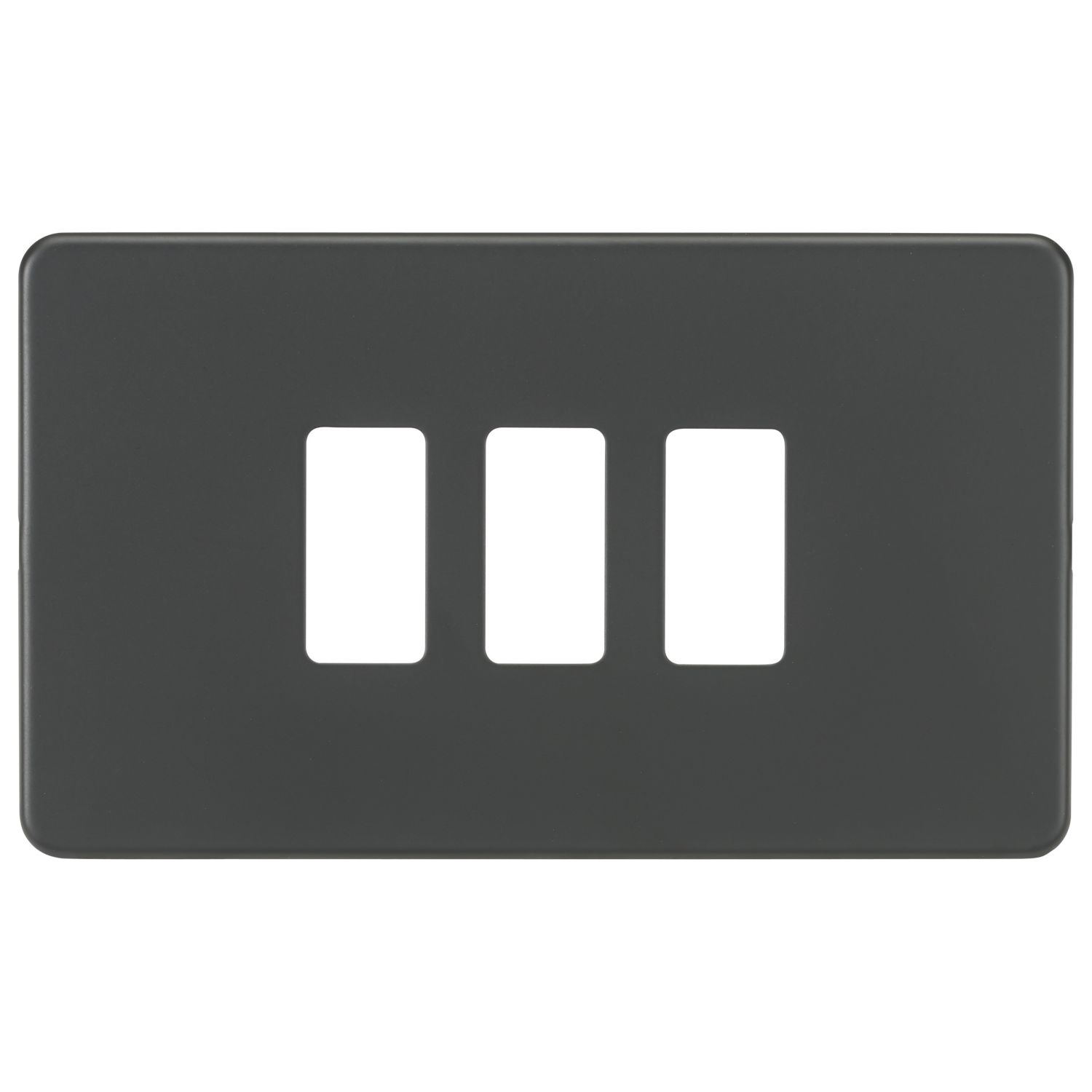 Knightsbridge 3-Module Grid Faceplate Anthracite (479CR)