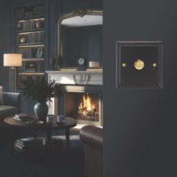 Varilight V-Pro 1-Gang 2-Way LED Dimmer Switch  Georgian Black with Colour-Matched Inserts