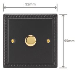 Varilight V-Pro 1-Gang 2-Way LED Dimmer Switch  Georgian Black with Colour-Matched Inserts