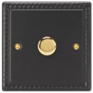 Varilight V-Pro 1-Gang 2-Way LED Dimmer Switch  Georgian Black with Colour-Matched Inserts