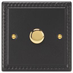 Varilight V-Pro 1-Gang 2-Way LED Dimmer Switch  Georgian Black with Colour-Matched Inserts