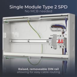 British General  48-Module 43-Way Part-Populated High Integrity Main Switch Consumer Unit with SPD